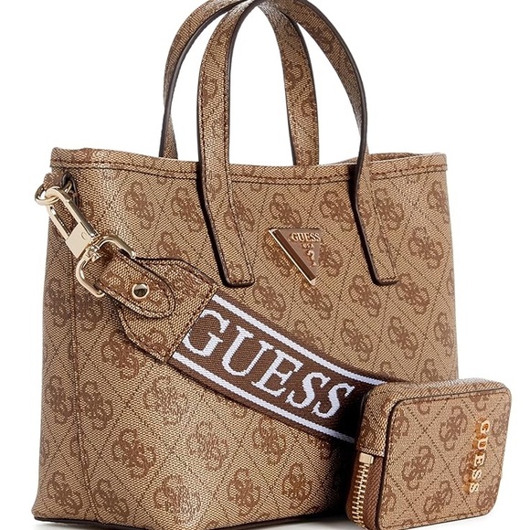 Guess Latona Mini Tote in Logo Latte - Picture 5 of 11